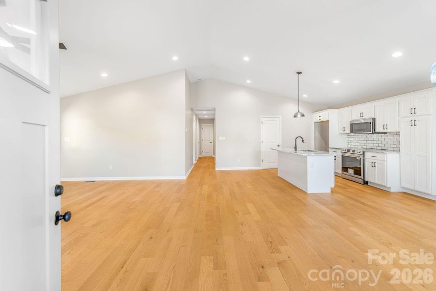 open concept living. Great light and vaulted ceilings