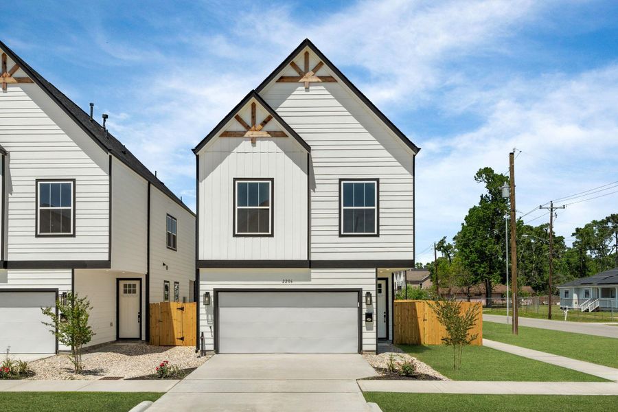 Front exterior of a new home in , Houston, TX, highlighting curb appeal (Image 18). Front exterior of a new home in , Houston, TX, highlighting curb appeal (Image 18).