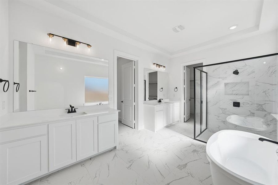 Furnished interior view inside a new home in Estates at Rockhill, Frisco (Image 13). Furnished interior view inside a new home in Estates at Rockhill, Frisco (Image 13).