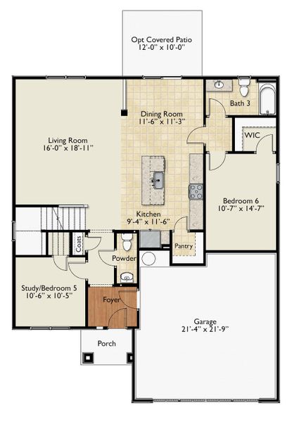 2D floor plan layout for the The McKee Manor by Cothran Homes in Holly Ridge, Greenville, SC (Image 3). 2D floor plan layout for the The McKee Manor by Cothran Homes in Holly Ridge, Greenville, SC (Image 3).