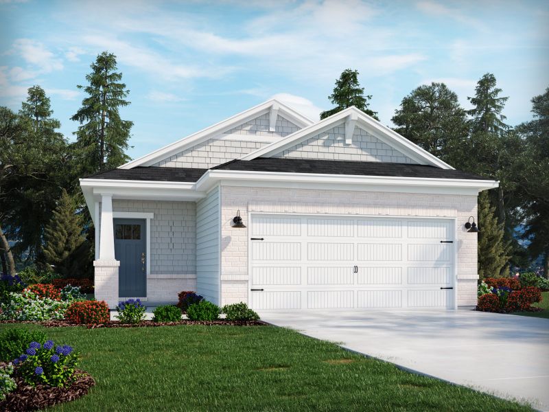Front exterior of a new home in Cypress Ridge - The Boardwalk Series, Longs, SC, highlighting curb appeal (Image 1).