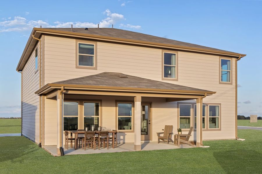 Representative exterior details of a home built from the 2444 Modeled by KB Home in Saddlebrook Preserve, Beasley (Image 3).