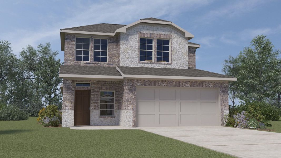 Representative exterior photo of a completed home built from the Florence by D.R. Horton in Cottonwood, Dorchester, TX (Image 13).