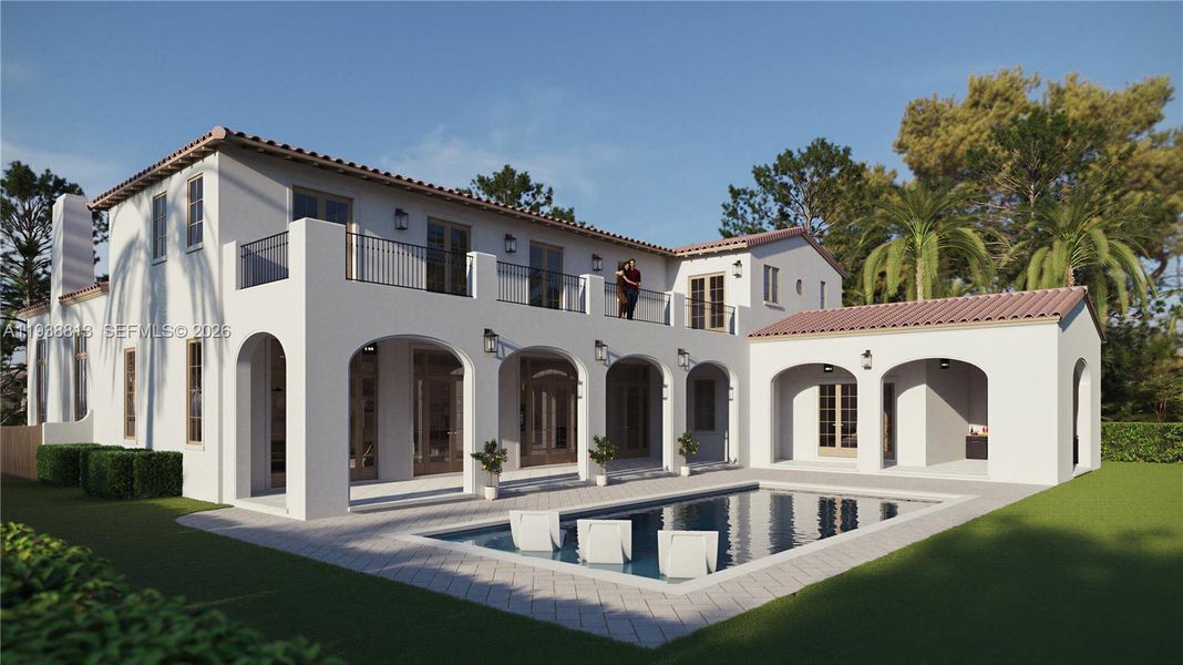 Exterior details and patio area of a home in , Coral Gables (Image 14). Exterior details and patio area of a home in , Coral Gables (Image 14).