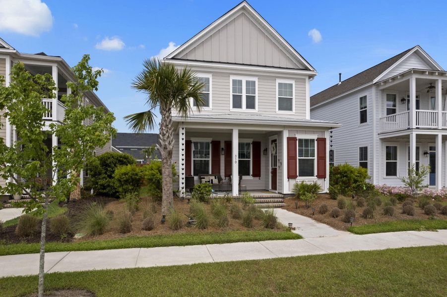 Front exterior of a new home in Midtown at Nexton, Summerville, SC, highlighting curb appeal (Image 24).