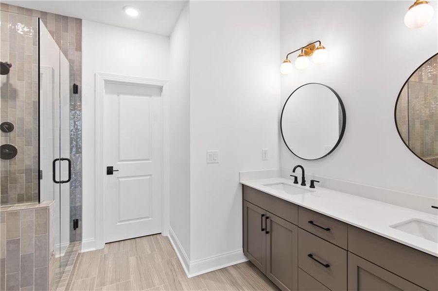 Furnished interior view inside a new home in Waterside Townhomes, Peachtree Corners (Image 7). Furnished interior view inside a new home in Waterside Townhomes, Peachtree Corners (Image 7).