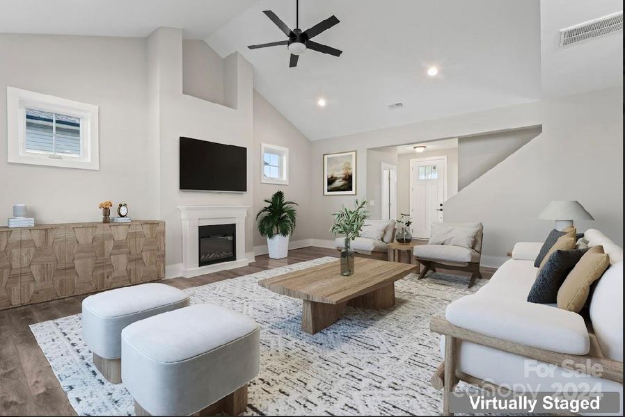 Virtually staged Living Area