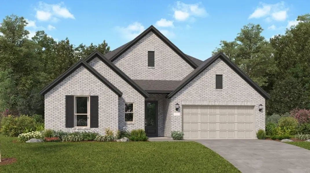Front exterior of a new home in Canterra Creek: Fairway Collection, Rosharon, TX, highlighting curb appeal (Image 1).