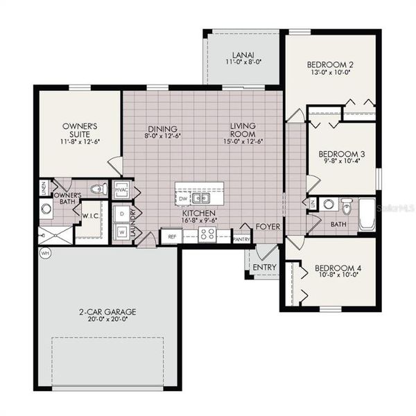 2D floor plan layout of this home in , Punta Gorda, FL (Image 2).
