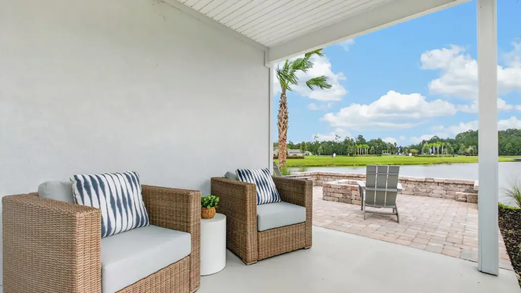 Exterior details and patio area of a home in The Arbors, Jacksonville (Image 2). Exterior details and patio area of a home in The Arbors, Jacksonville (Image 2).