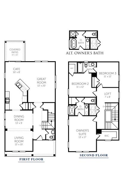 2D floor plan layout for the Crawford II by Coventry Homes in Castlewood, Taylor, TX (Image 4).