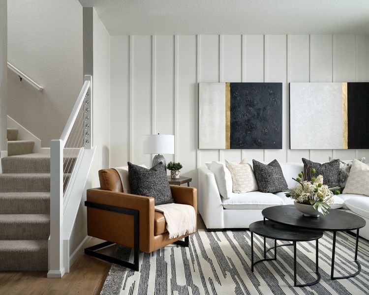 Representative furnished interior of a home built from the A by Tri Pointe Homes in Candelas Townhomes, Arvada (Image 8).