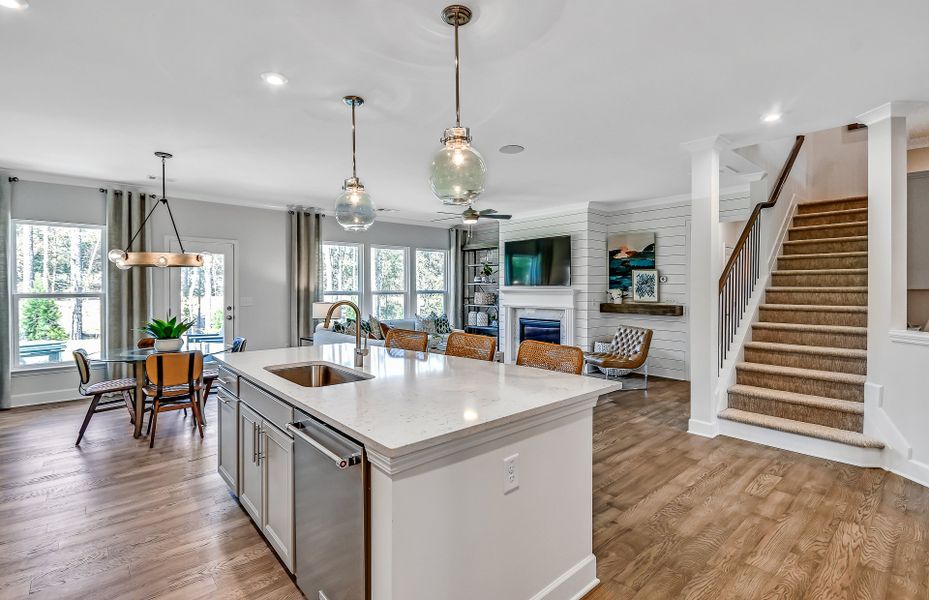 Kitchen overlooks Gathering Area