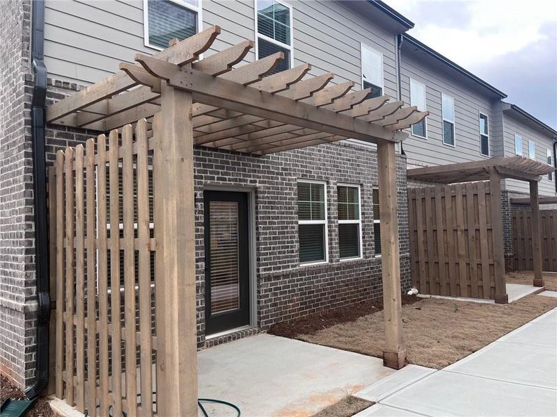 Exterior details and patio area of a home in Governors Parc, Kennesaw (Image 4).
