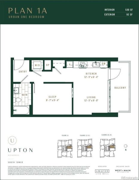 2D floor plan layout of this home in Upton Residences, Denver, CO (Image 2). 2D floor plan layout of this home in Upton Residences, Denver, CO (Image 2).