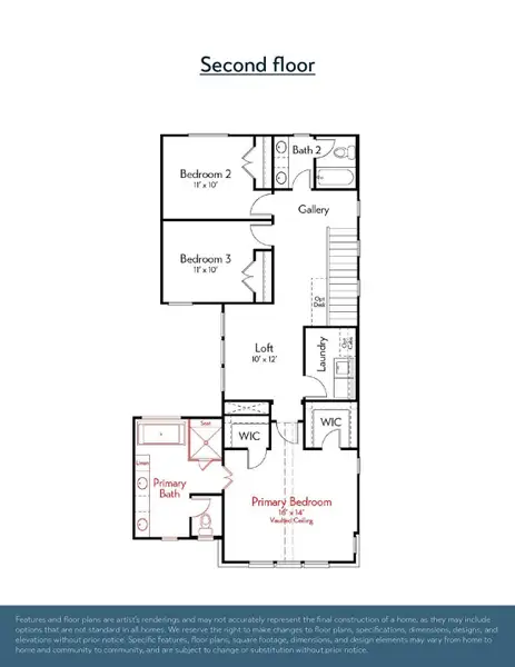 2D floor plan layout of this home in Indigo, Richmond, TX (Image 3).