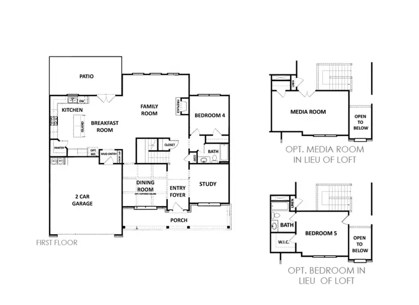 2D floor plan layout for the (GA)The Wilmington | Front Entry by Reliant Homes in Woodland Hills, Loganville, GA (Image 3).