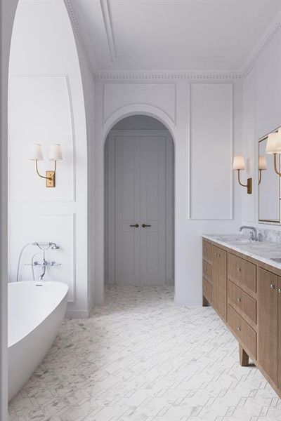 Furnished interior view inside a new home in , Dallas (Image 9).