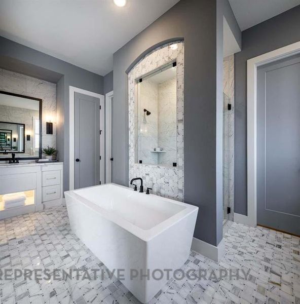 Furnished interior view inside a new home in , Aledo (Image 7).