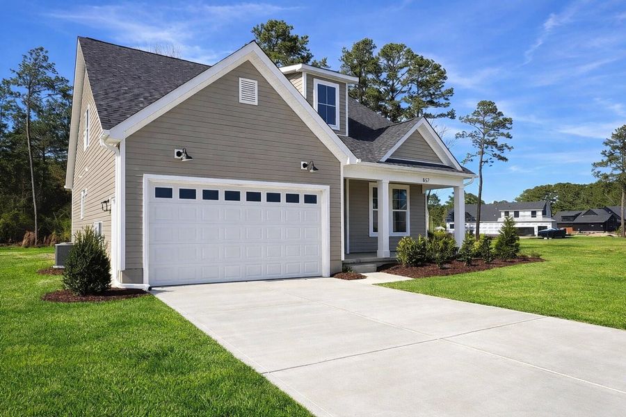 Front exterior of a new home in Country Club Creek, Ayden, NC, highlighting curb appeal (Image 9).