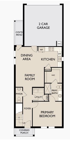 2D floor plan layout for the Ellis by Starlight Homes in Hawks Run, Kissimmee, FL (Image 2).
