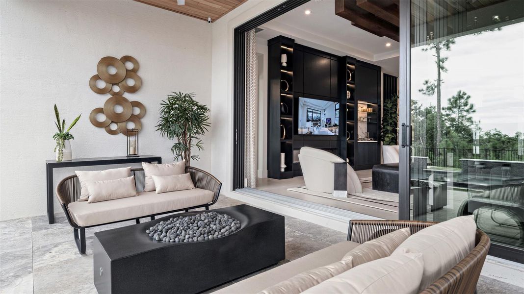 Exterior details and patio area of a home in L'Ambiance at Avenir, Palm Beach Gardens (Image 25).