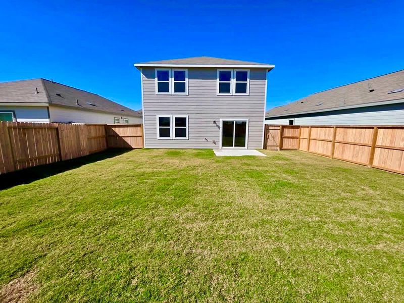 Exterior details and patio area of a home in Cedar Pointe, Crosby (Image 2). Exterior details and patio area of a home in Cedar Pointe, Crosby (Image 2).