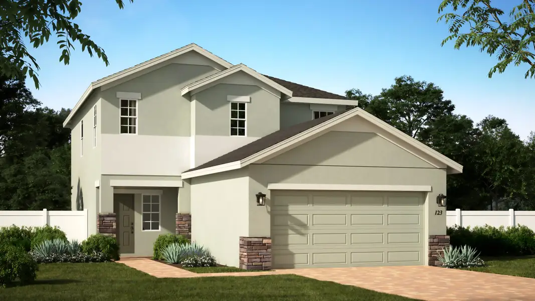 Destin | Elevation 2 with Operational Stone | Landsea Homes Florida