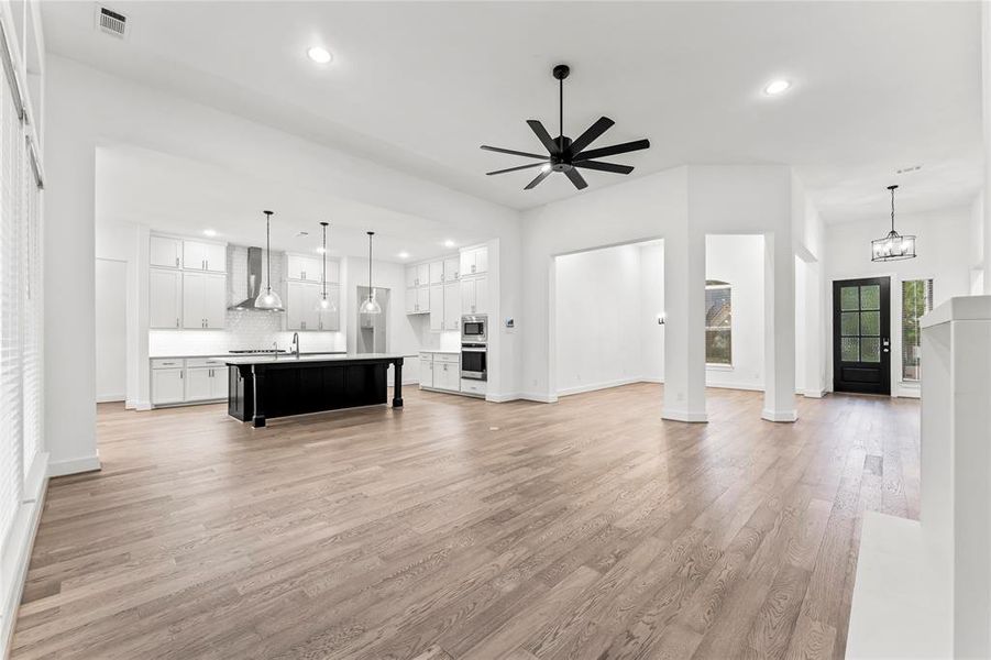 Great Room view of Kitchen & Formal Dining