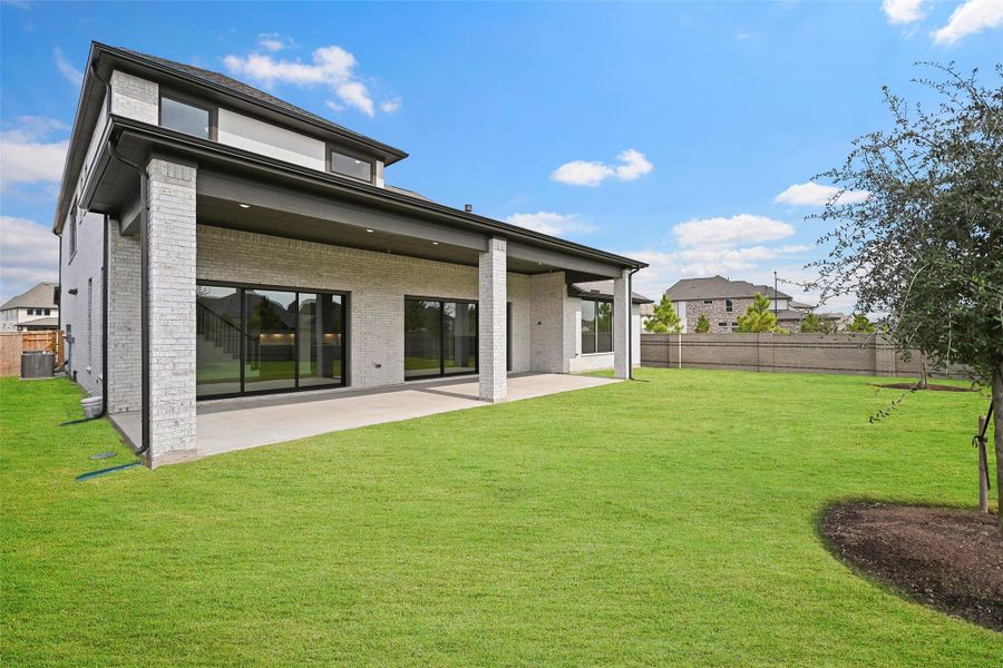 Exterior details and patio area of a home in Bridgeland 70′, Cypress (Image 4). Exterior details and patio area of a home in Bridgeland 70′, Cypress (Image 4).