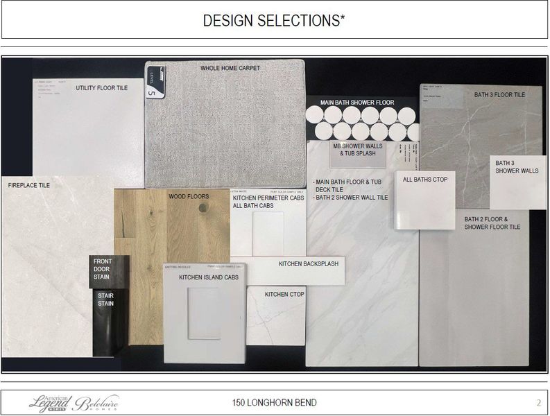 Representative photo of design selections for 150 Longhorn Bend