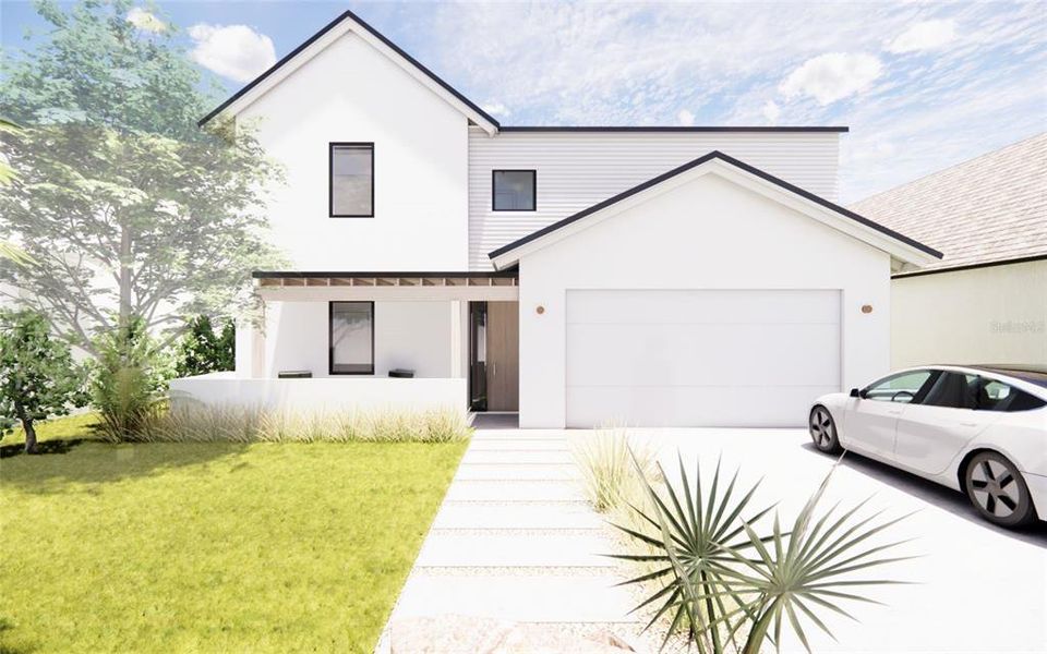 Front exterior of a new home in , Lady Lake, FL, highlighting curb appeal (Image 1). Front exterior of a new home in , Lady Lake, FL, highlighting curb appeal (Image 1).