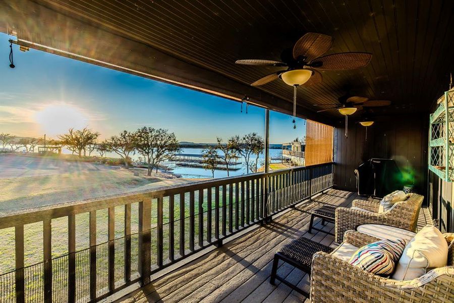Exterior details and patio area of a home in , Graford (Image 19).