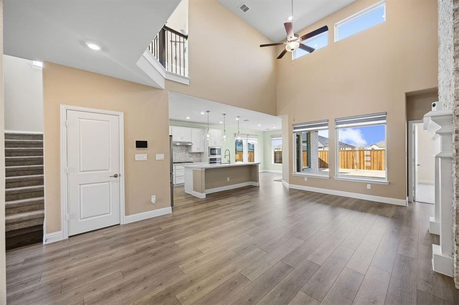 Open concept living, kitchen and dining. Great for entertaining.