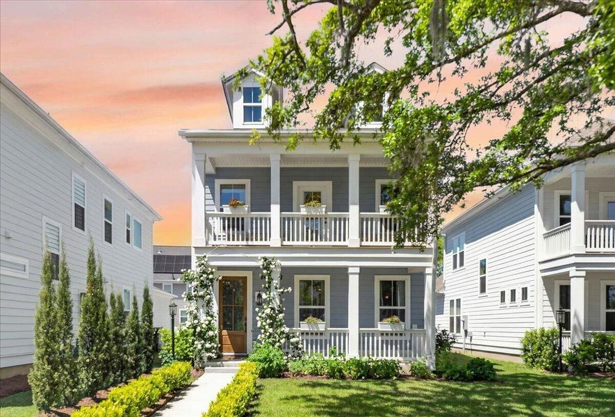 Front exterior of a new home in Oak Bluff, Charleston, SC, highlighting curb appeal (Image 27).