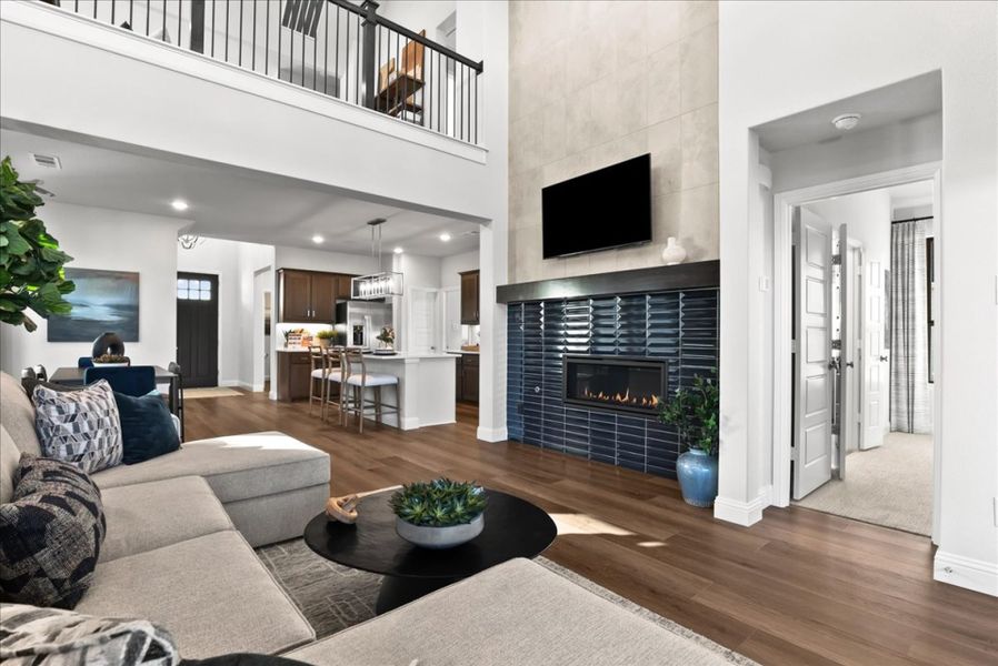 Furnished interior view inside a new home in La Terra at Uptown Celina, Celina (Image 7). Furnished interior view inside a new home in La Terra at Uptown Celina, Celina (Image 7).