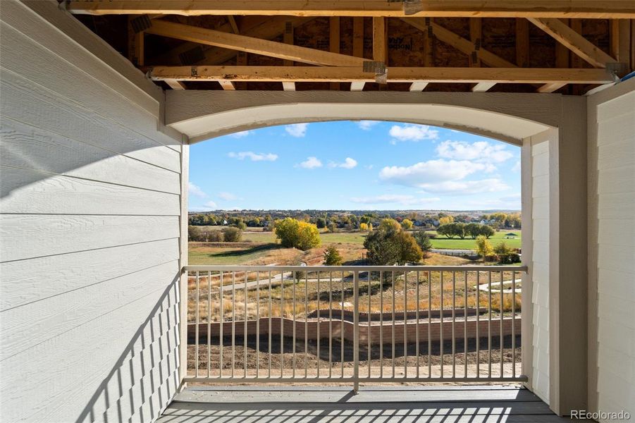 Exterior details and patio area of a home in Hunters Chase at Stroh Ranch, Parker (Image 23).