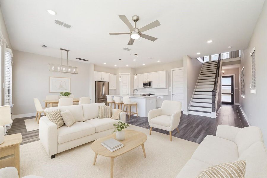 Furnished interior view inside a new home in Brittmoore Crossing, Houston (Image 8). Furnished interior view inside a new home in Brittmoore Crossing, Houston (Image 8).