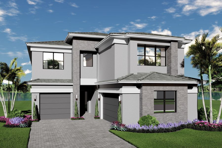 Representative exterior photo of a completed home built from the Mallorca by GL Homes in Lotus Edge, Boca Raton, FL (Image 2).