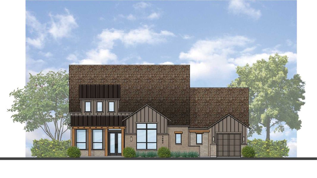 Representative rendering of the exterior for the 281 Plan by Highland Homes (Image 4). Representative rendering of the exterior for the 281 Plan by Highland Homes (Image 4).