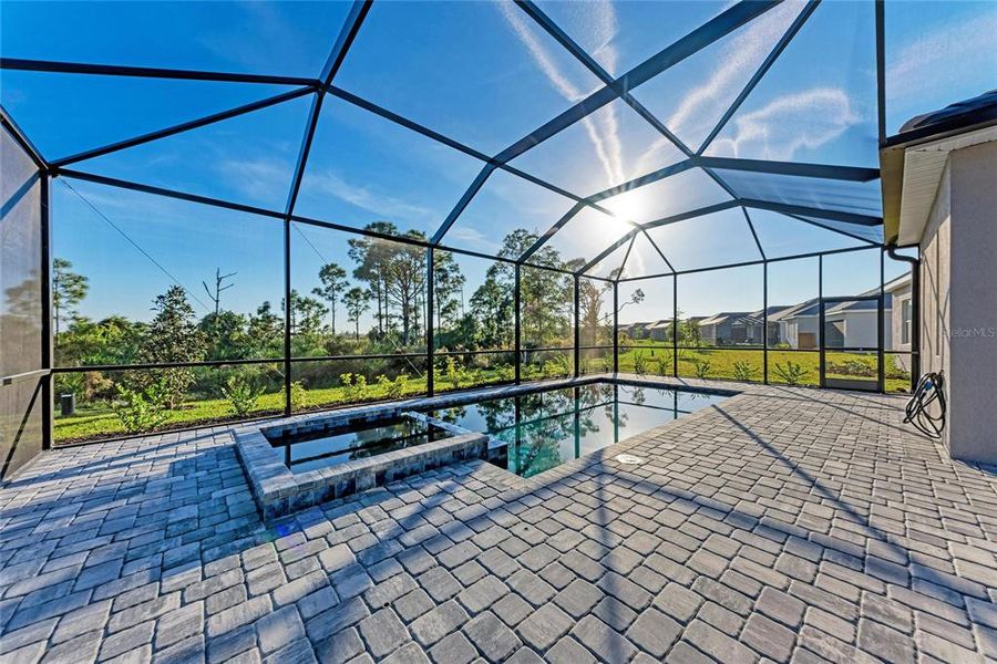 Exterior details and patio area of a home in Wellen Park Golf & Country Club: Executive Homes, Venice (Image 3).