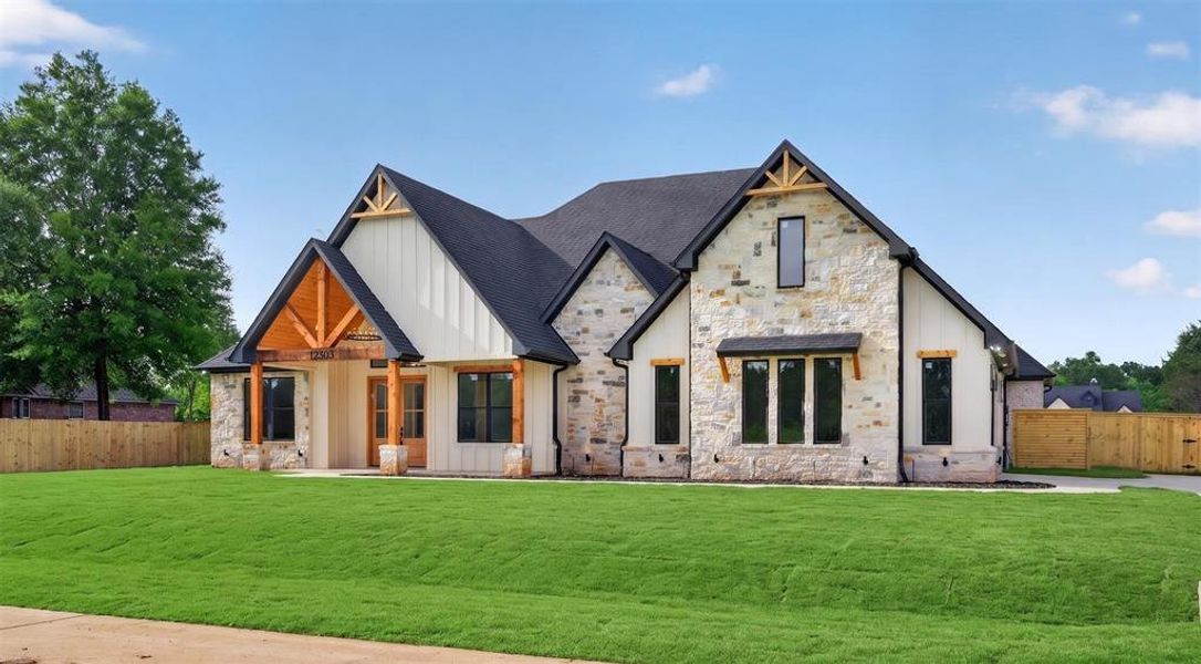 Front exterior of a new home in , Bullard, TX, highlighting curb appeal (Image 1). Front exterior of a new home in , Bullard, TX, highlighting curb appeal (Image 1).