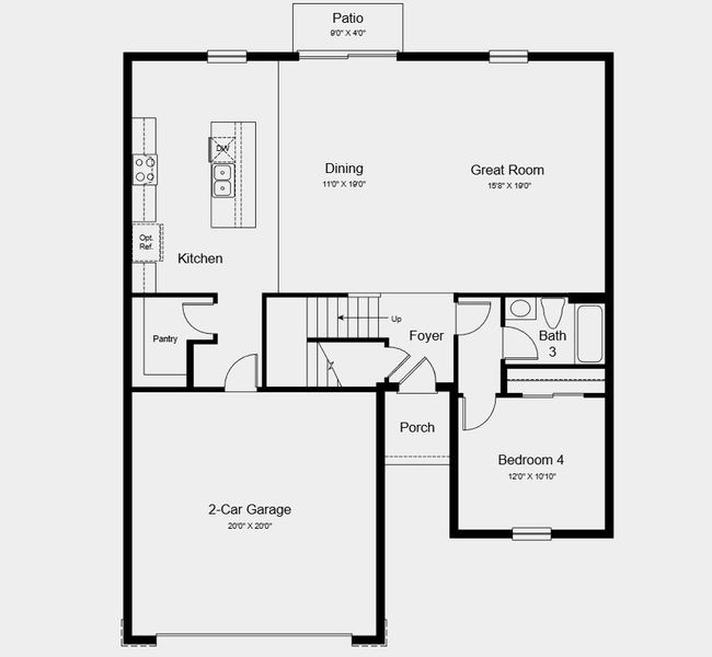 2D floor plan layout for the Cottonwood by Taylor Morrison in Waterstone, Groveland, FL (Image 3).