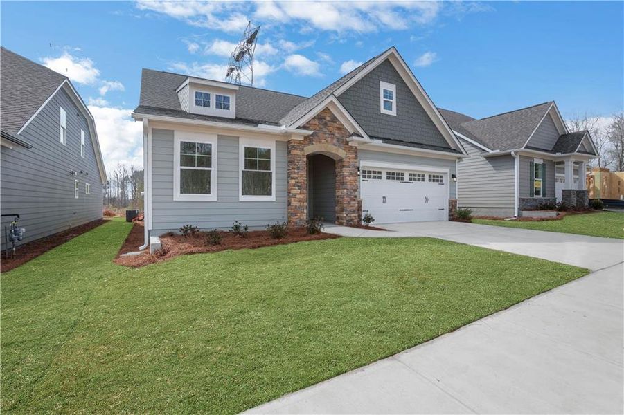 Front exterior of a new home in Marble Tree, Ball Ground, GA, highlighting curb appeal (Image 24).