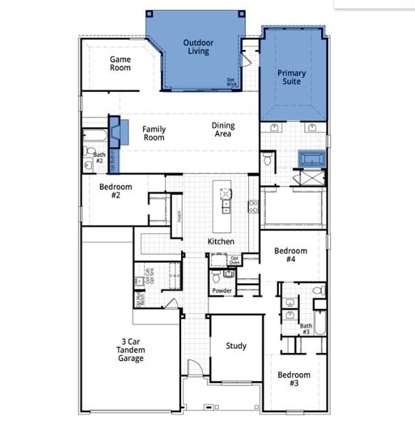 2D floor plan layout of this home in Dove Hollow, Waxahachie, TX (Image 3). 2D floor plan layout of this home in Dove Hollow, Waxahachie, TX (Image 3).