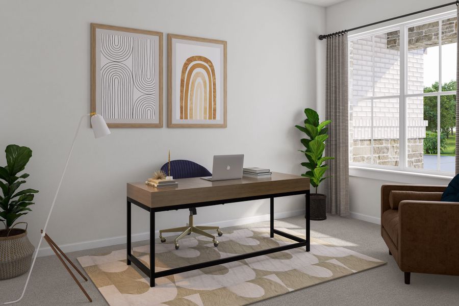 Representative furnished interior of a home built from the Windsor by Tri Pointe Homes in Lariat, Liberty Hill (Image 7).