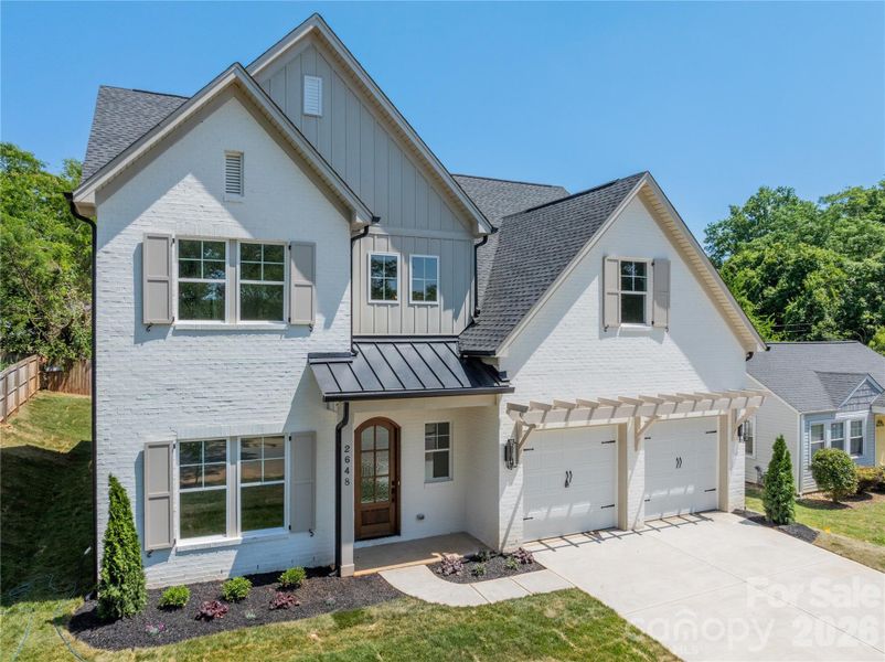 Front exterior of a new home in , Charlotte, NC, highlighting curb appeal (Image 1). Front exterior of a new home in , Charlotte, NC, highlighting curb appeal (Image 1).