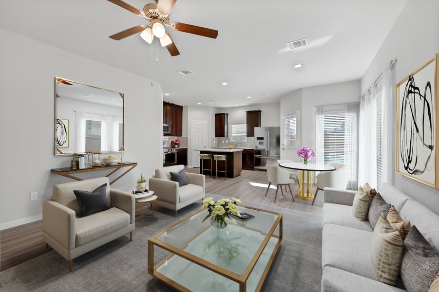 Representative furnished interior of a home built from the Floor Plan 1243 by Colina Homes in River Ranch, Dayton (Image 7).