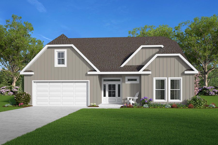 Representative exterior photo of a completed home built from the May by Hunter Quinn Homes in Autumn Mill, Seneca, SC (Image 2). Representative exterior photo of a completed home built from the May by Hunter Quinn Homes in Autumn Mill, Seneca, SC (Image 2).