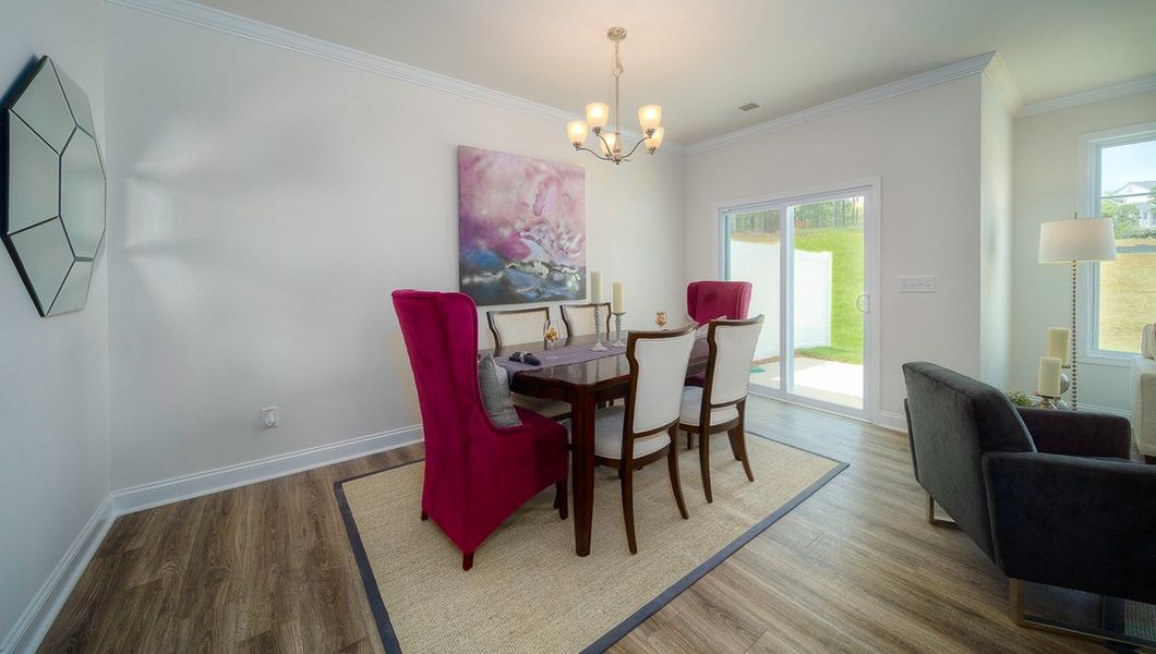 Furnished interior view inside a new home in Townes at Tap Root Farms, Fletcher (Image 6). Furnished interior view inside a new home in Townes at Tap Root Farms, Fletcher (Image 6).